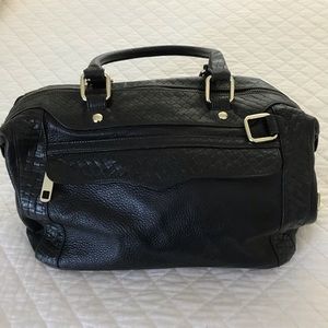 Rebecca Minkoff Black Basketweave MorningAfter Bag